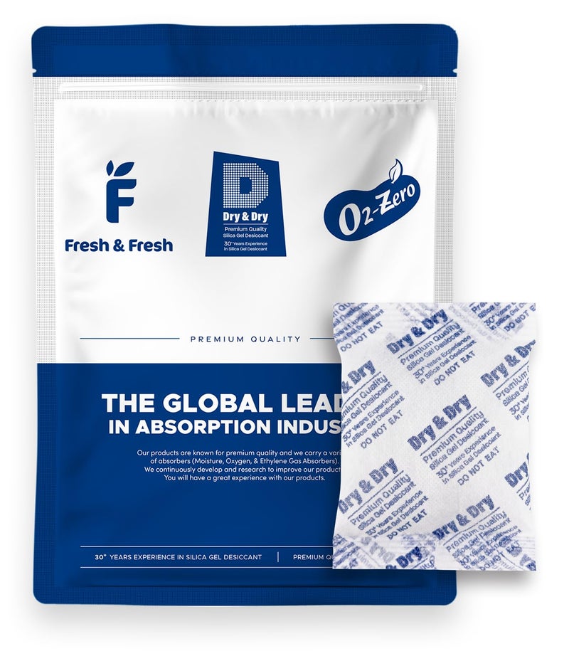 Dry & Dry 50 Gram [20 Packets] Silica Gel Packets Desiccants, Silica Packets - Rechargeable Silica Gel Packs, Desiccants Packets, Silica Gel - Image 1